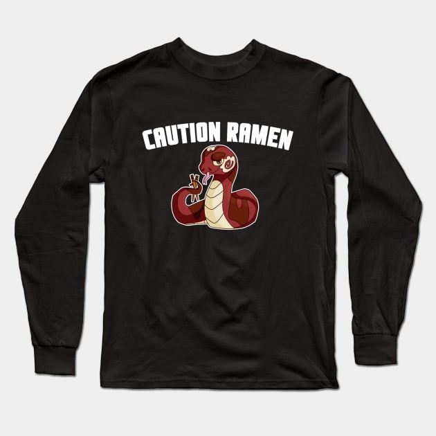 Caution Ramen Long Sleeve T-Shirt by Modeststroke